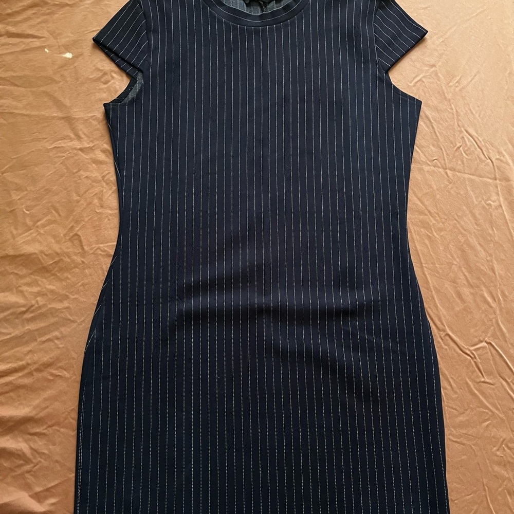 Elegant Black Pinstripe Dress